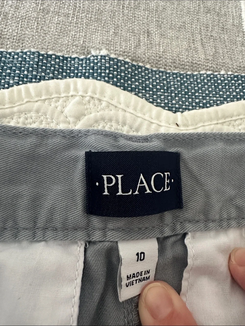 The Children's Place Light Gray Flat Front Chino Shorts